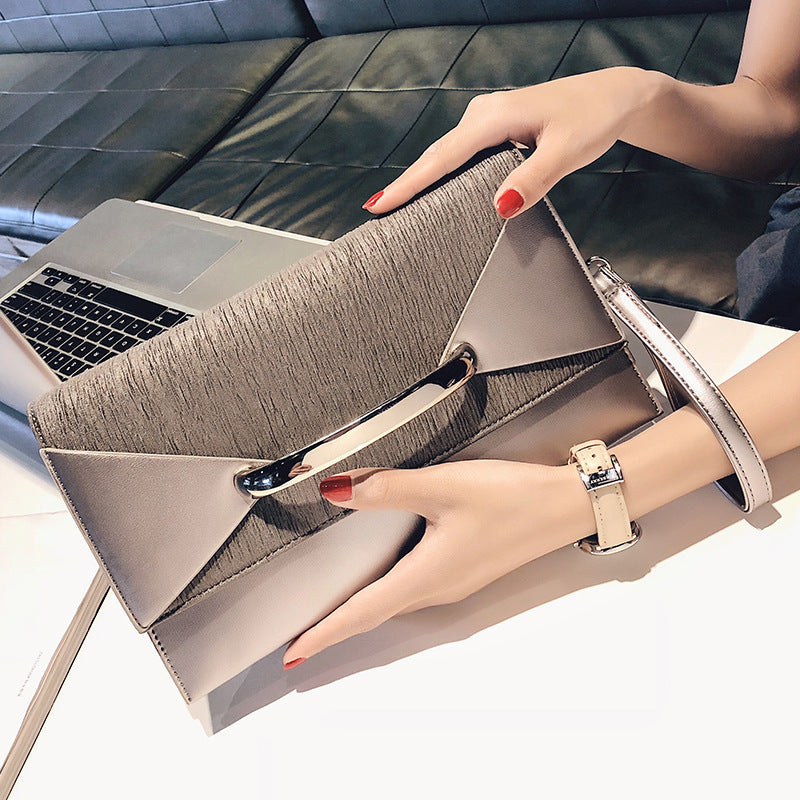 Leather Evening Shoulder Clutch Bag