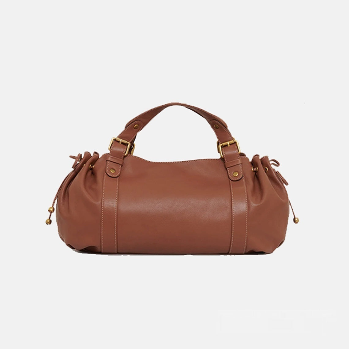 Solid-Color Simple Tote Shoulder Bag