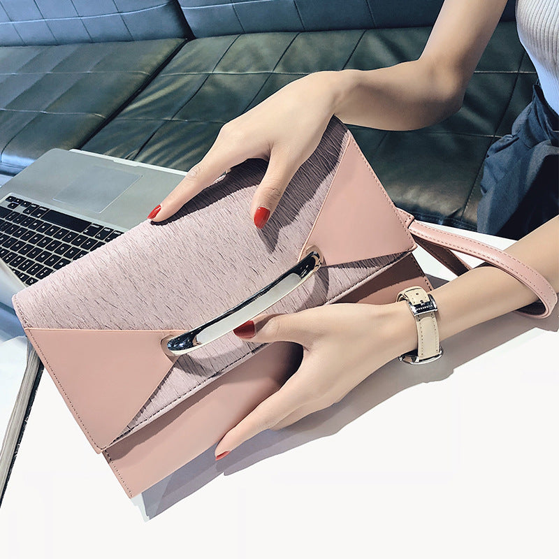 Leather Evening Shoulder Clutch Bag