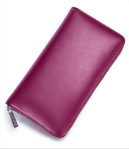 Rfid Many Departments Wallet Cow Genuine Leather 36 Slots Card Holder Cell Phone Pocket