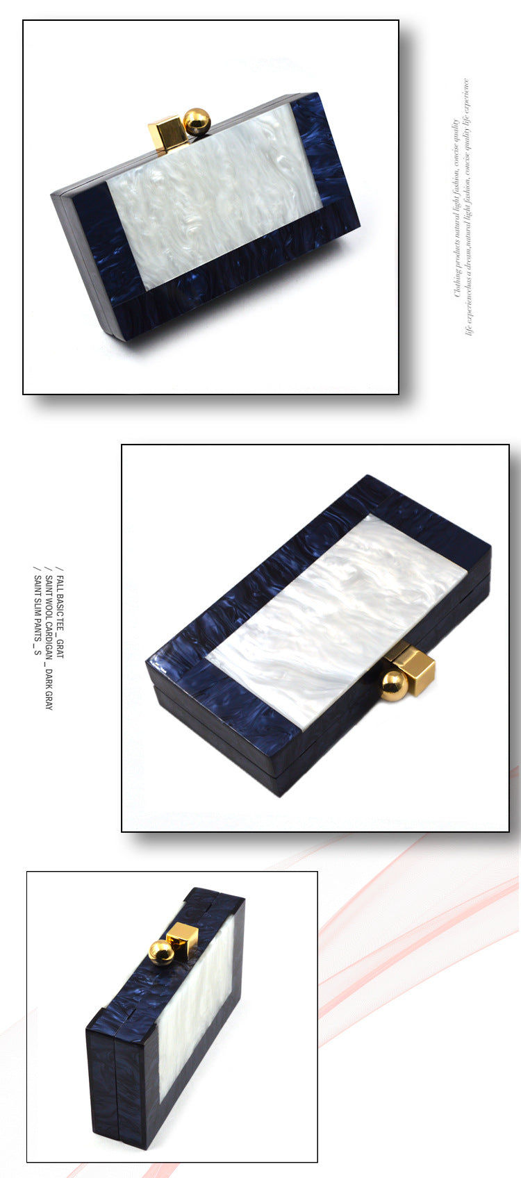 Shell Acrylic Stitching Messenger Dinner Bag