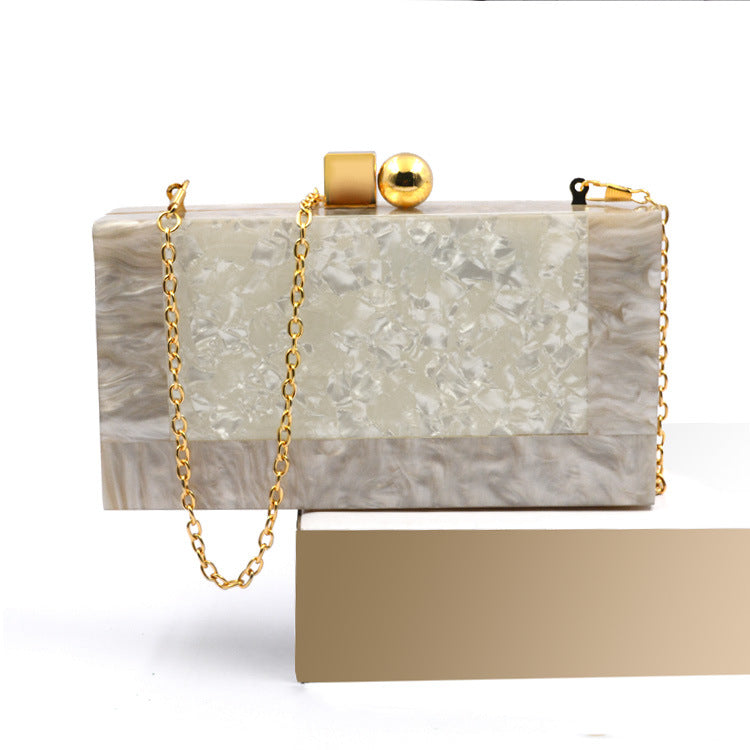 Shell Acrylic Stitching Messenger Dinner Bag