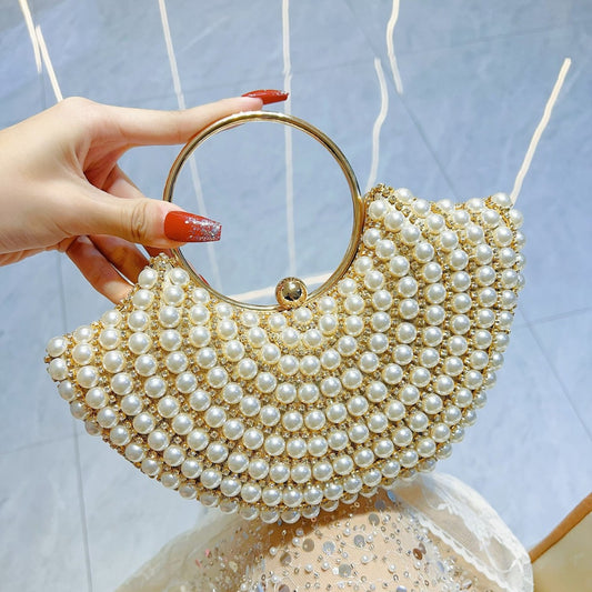 Pearl Classic Style Diamond Elegant Shoulder Bag