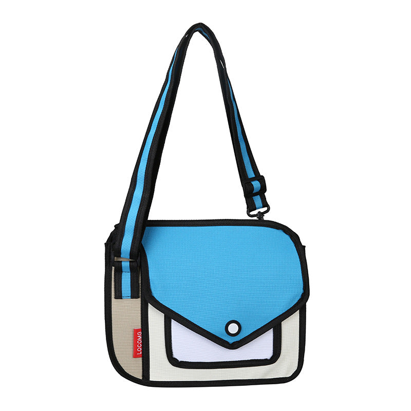 Two-dimensional one-shoulder messenger bag