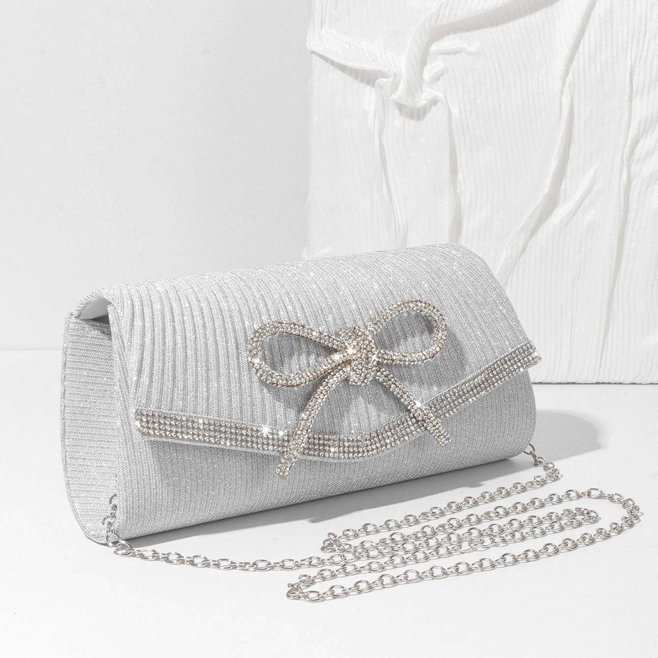 Bow Evening Bag Sparkly Clutch