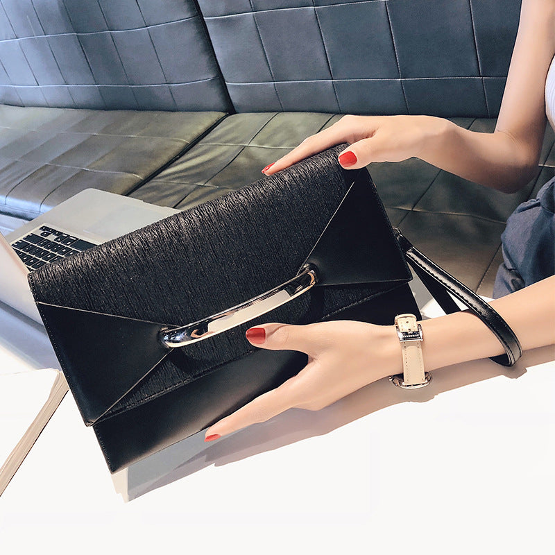 Leather Evening Shoulder Clutch Bag
