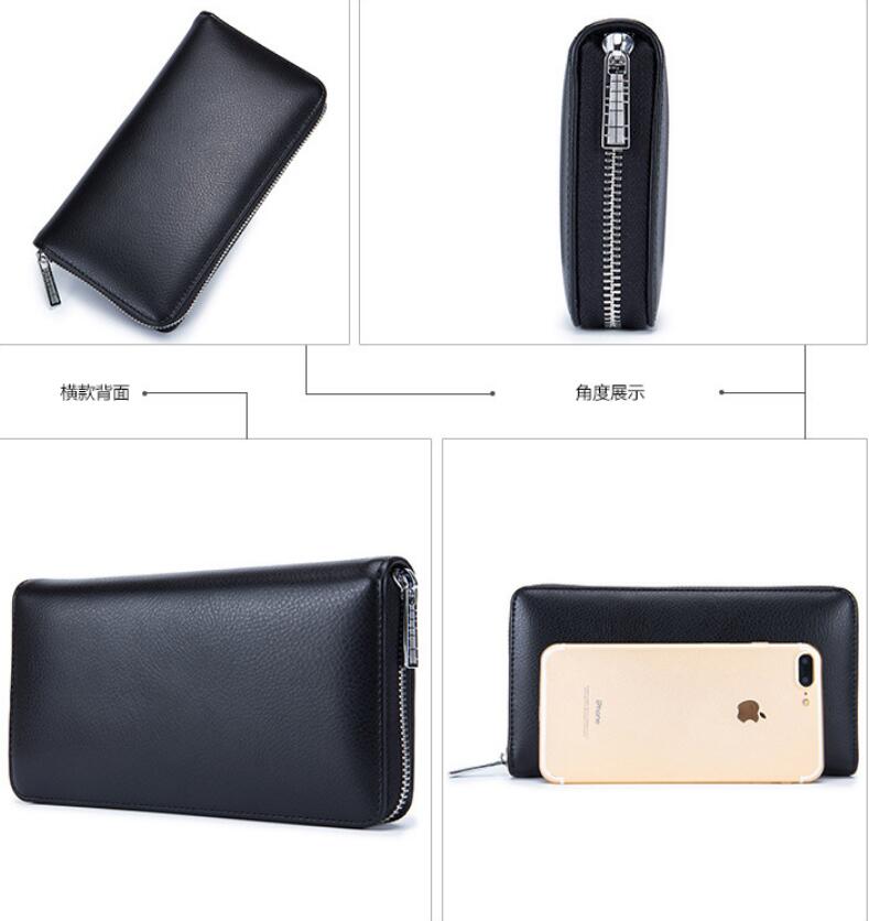Rfid Many Departments Wallet Cow Genuine Leather 36 Slots Card Holder Cell Phone Pocket