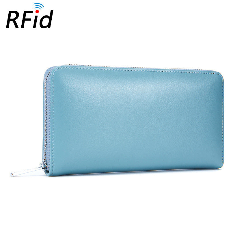 Rfid Many Departments Wallet Cow Genuine Leather 36 Slots Card Holder Cell Phone Pocket
