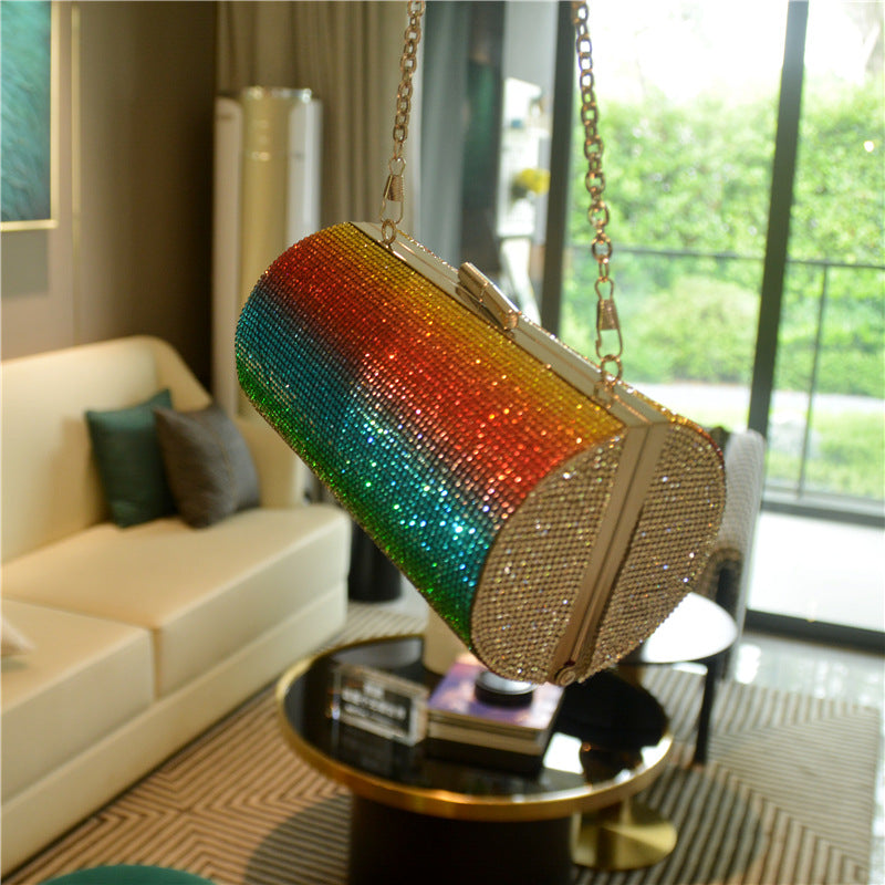 Rainbow Gradient Diamond Luxury Party Clutch