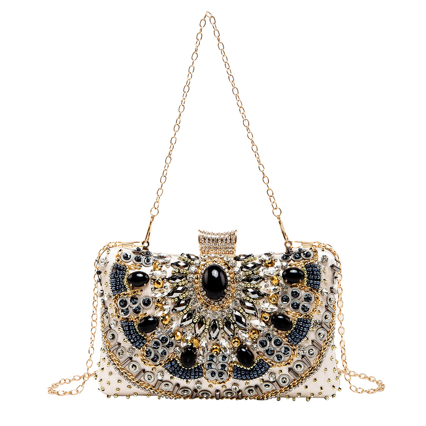 Retro Pearl Embroidery Dinner Clutch