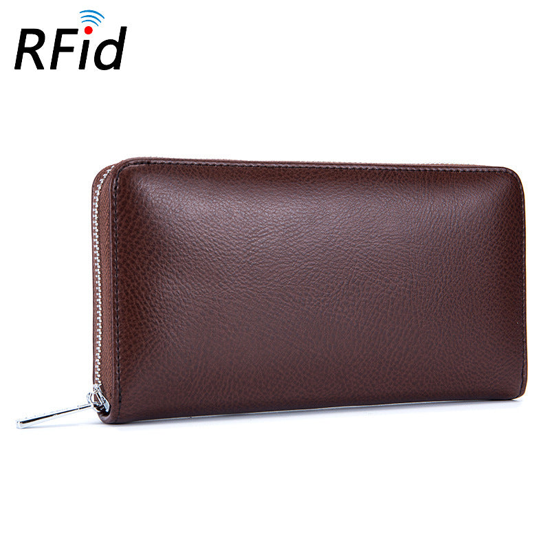 Rfid Many Departments Wallet Cow Genuine Leather 36 Slots Card Holder Cell Phone Pocket