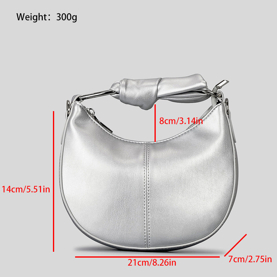 Simple Soft Saddle Stitching Knotted Handbag