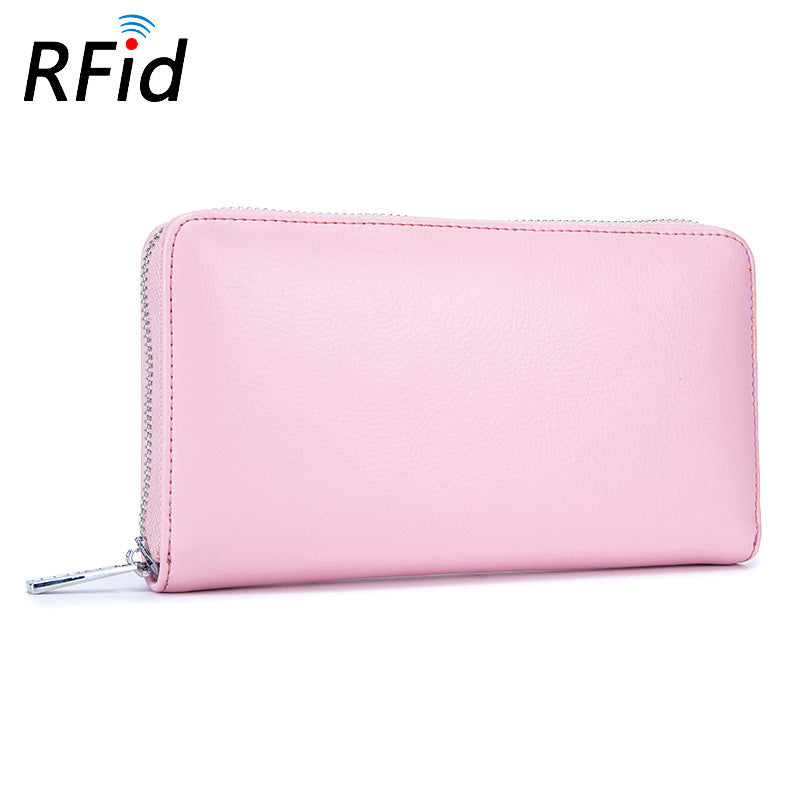 Rfid Many Departments Wallet Cow Genuine Leather 36 Slots Card Holder Cell Phone Pocket
