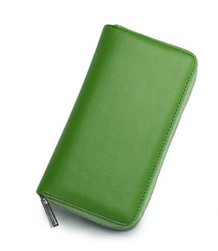 Rfid Many Departments Wallet Cow Genuine Leather 36 Slots Card Holder Cell Phone Pocket