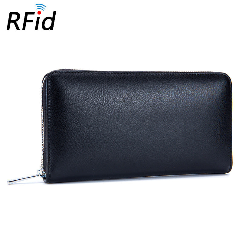 Rfid Many Departments Wallet Cow Genuine Leather 36 Slots Card Holder Cell Phone Pocket