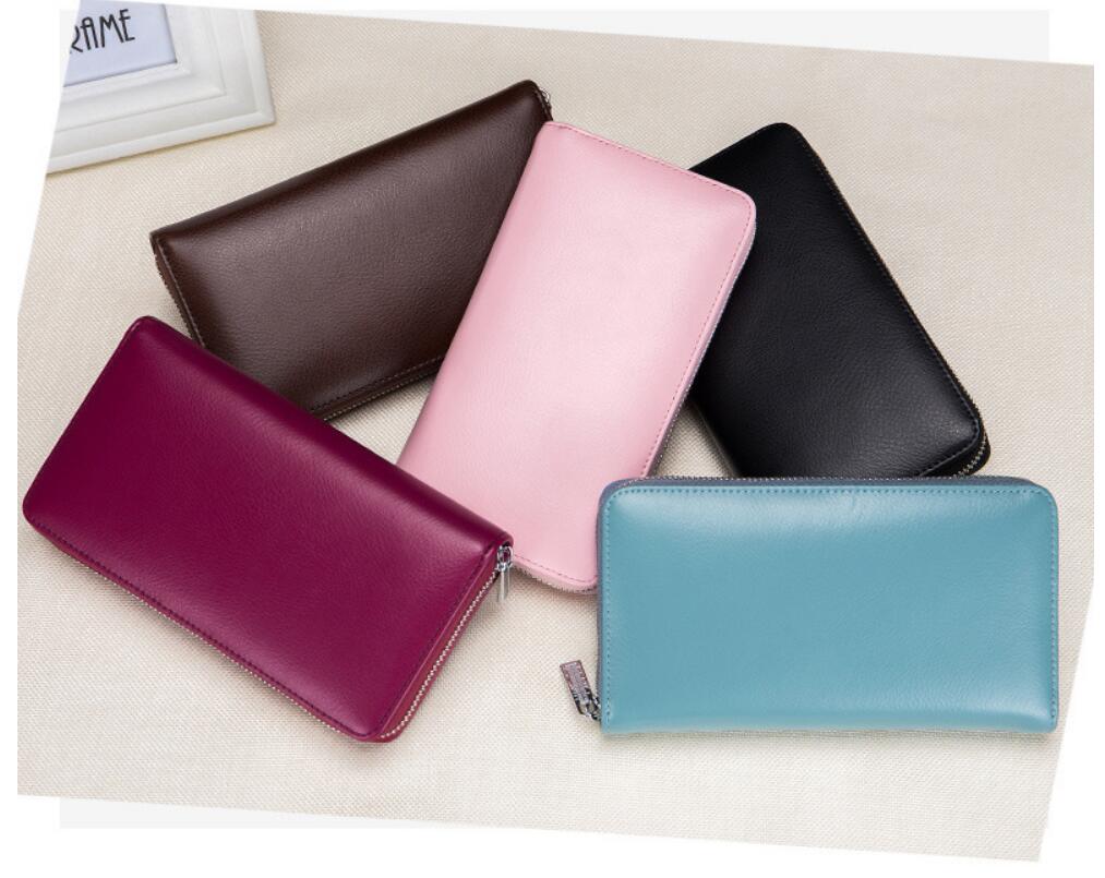 Rfid Many Departments Wallet Cow Genuine Leather 36 Slots Card Holder Cell Phone Pocket
