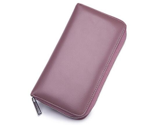 Rfid Many Departments Wallet Cow Genuine Leather 36 Slots Card Holder Cell Phone Pocket