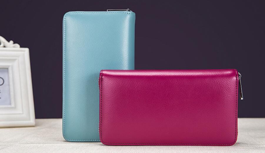 Rfid Many Departments Wallet Cow Genuine Leather 36 Slots Card Holder Cell Phone Pocket