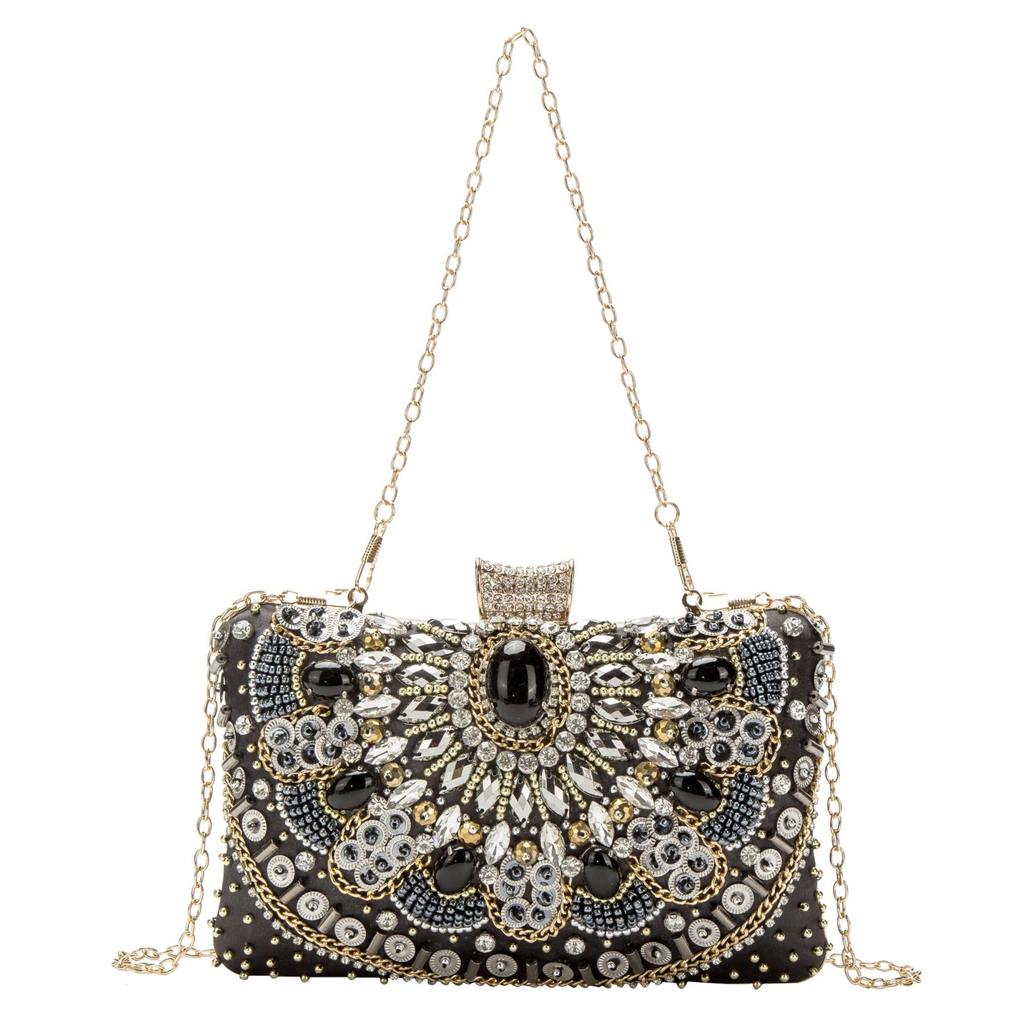 Retro Pearl Embroidery Dinner Clutch