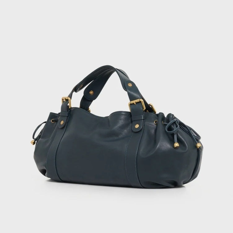 Solid-Color Simple Tote Shoulder Bag