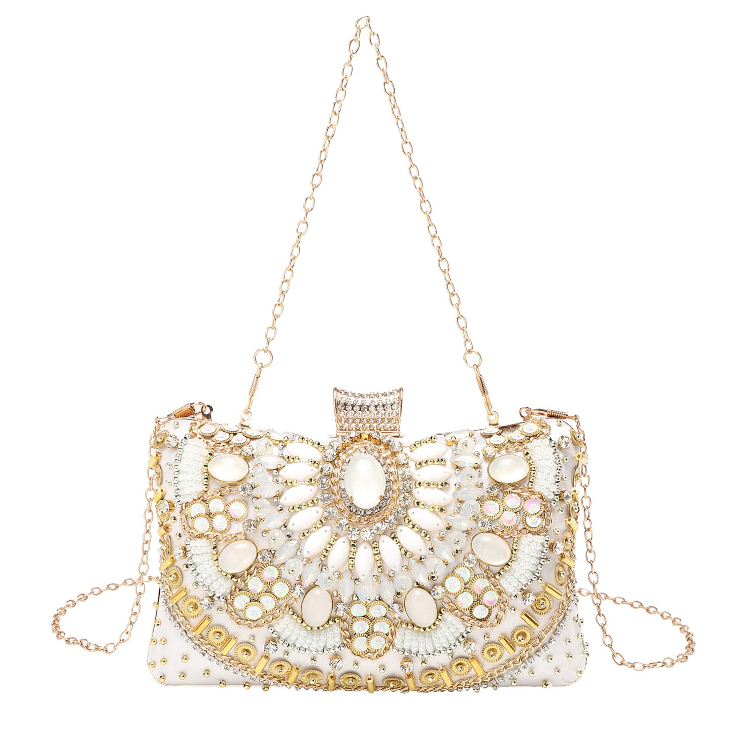 Retro Pearl Embroidery Dinner Clutch