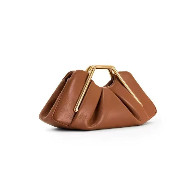 Retro-Style Framed Pleated Cloud Bag