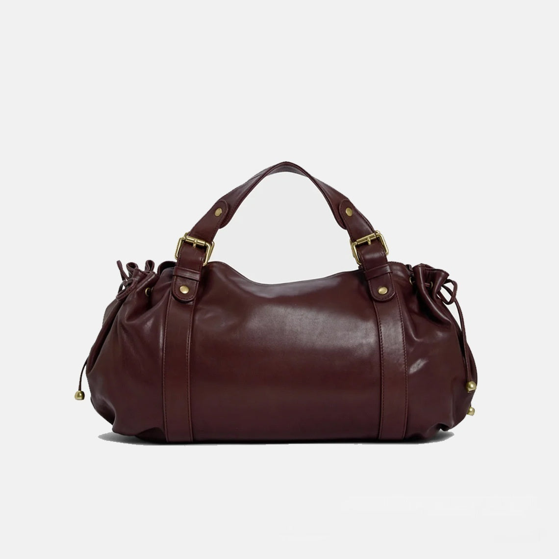Solid-Color Simple Tote Shoulder Bag