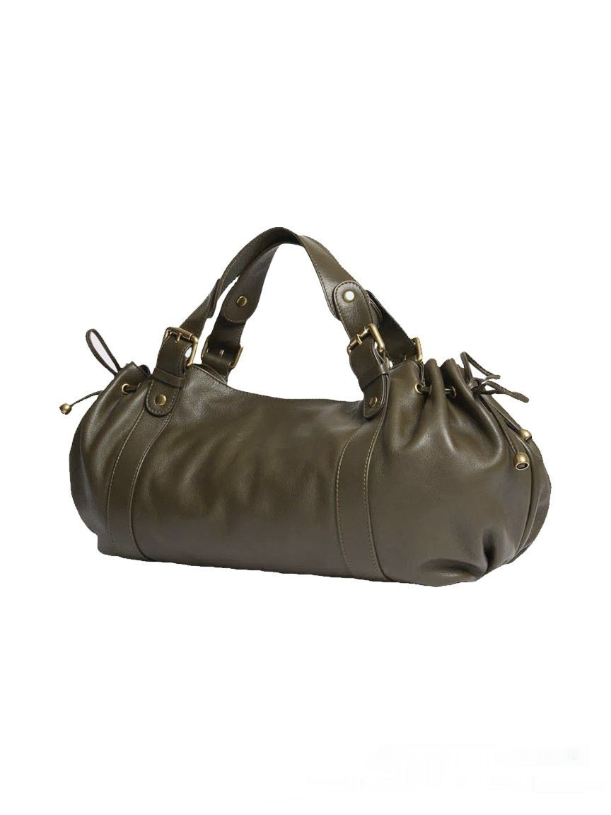 Solid-Color Simple Tote Shoulder Bag