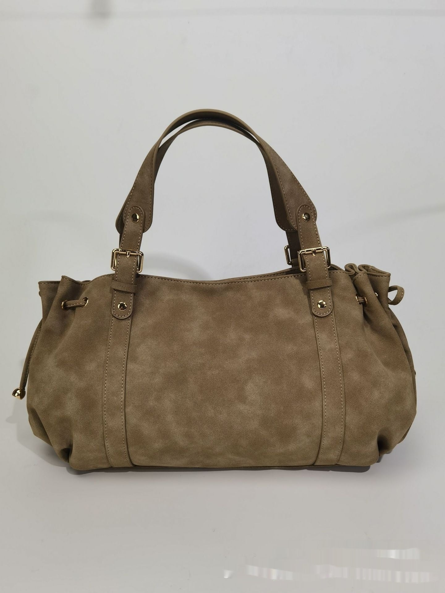 Solid-Color Simple Tote Shoulder Bag