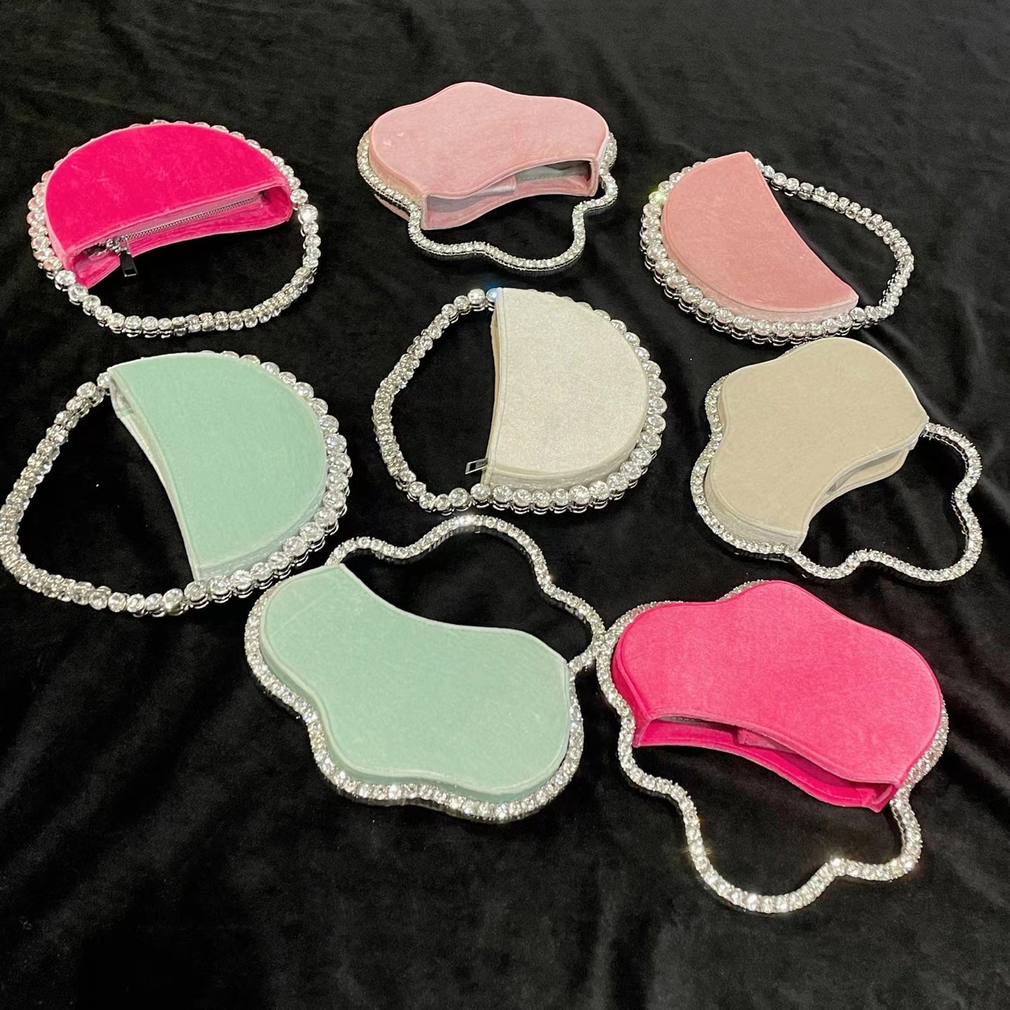 Vintage Banquet Rhinestone Semicircle Bag