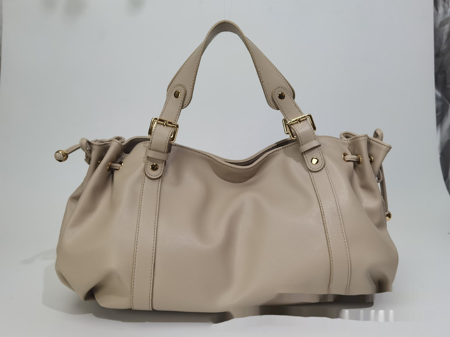 Solid-Color Simple Tote Shoulder Bag