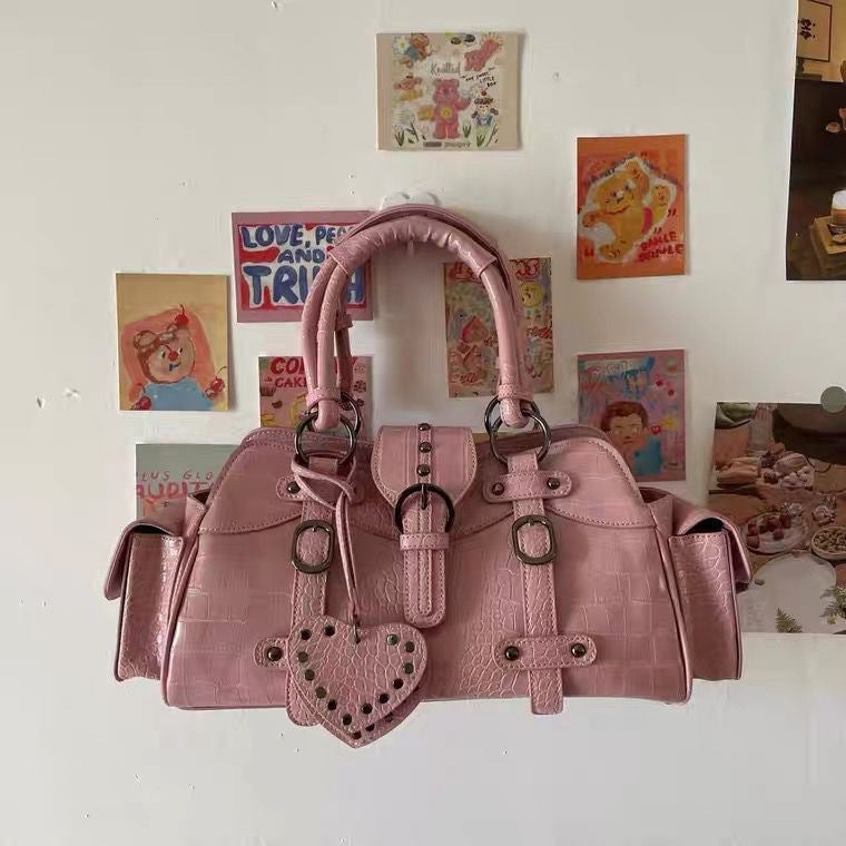 Square Rivet Hand-carrying Crossbody Bag
