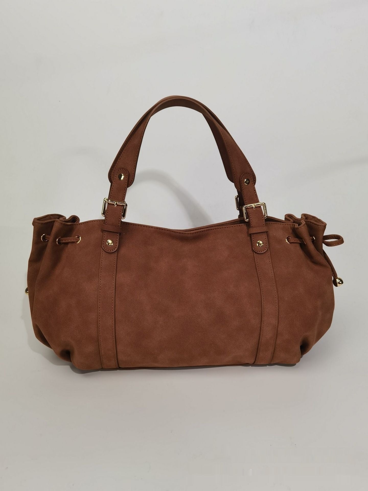 Solid-Color Simple Tote Shoulder Bag