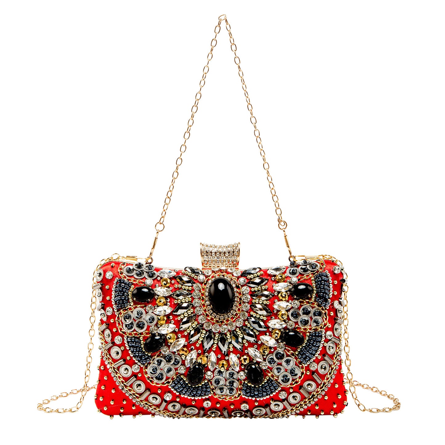 Retro Pearl Embroidery Dinner Clutch