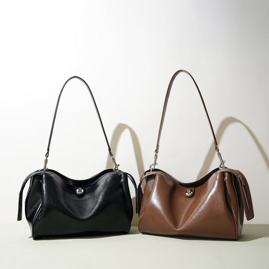 Western-style Genuine Leather Shoulder Bag