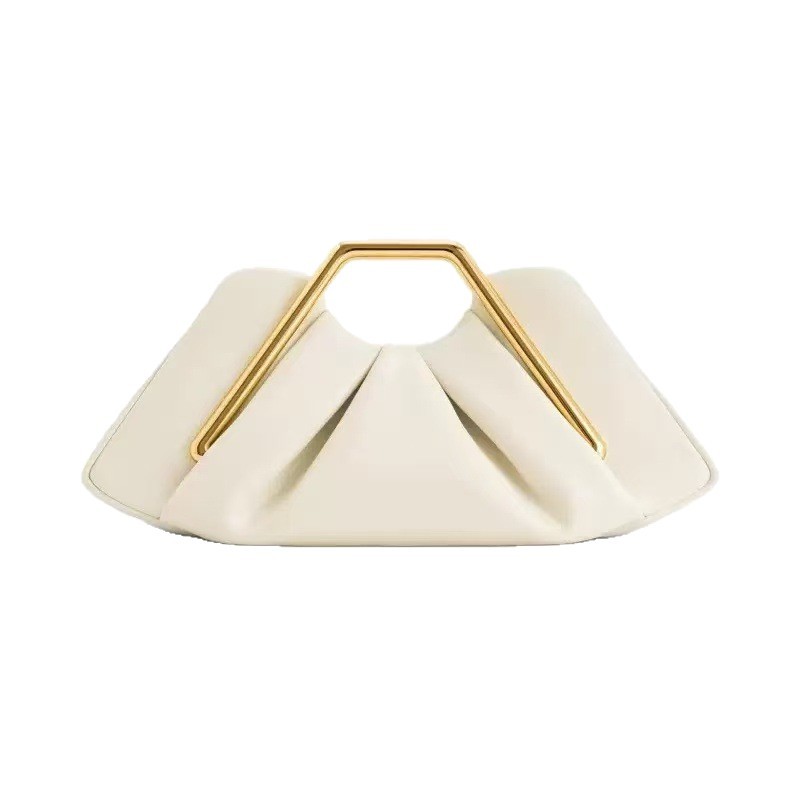 Retro-Style Framed Pleated Cloud Bag