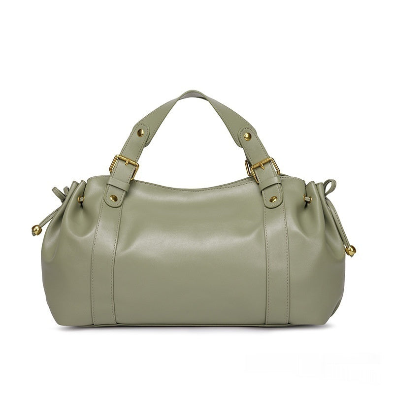 Solid-Color Simple Tote Shoulder Bag