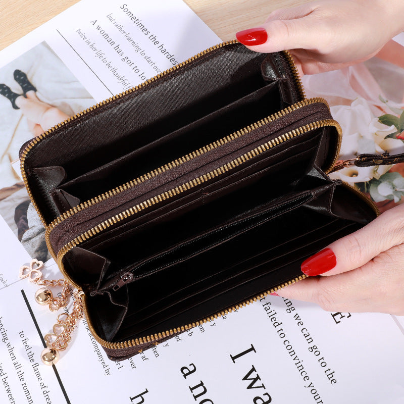 Women's Hand Holding Double Zip Large-capacity Wallet