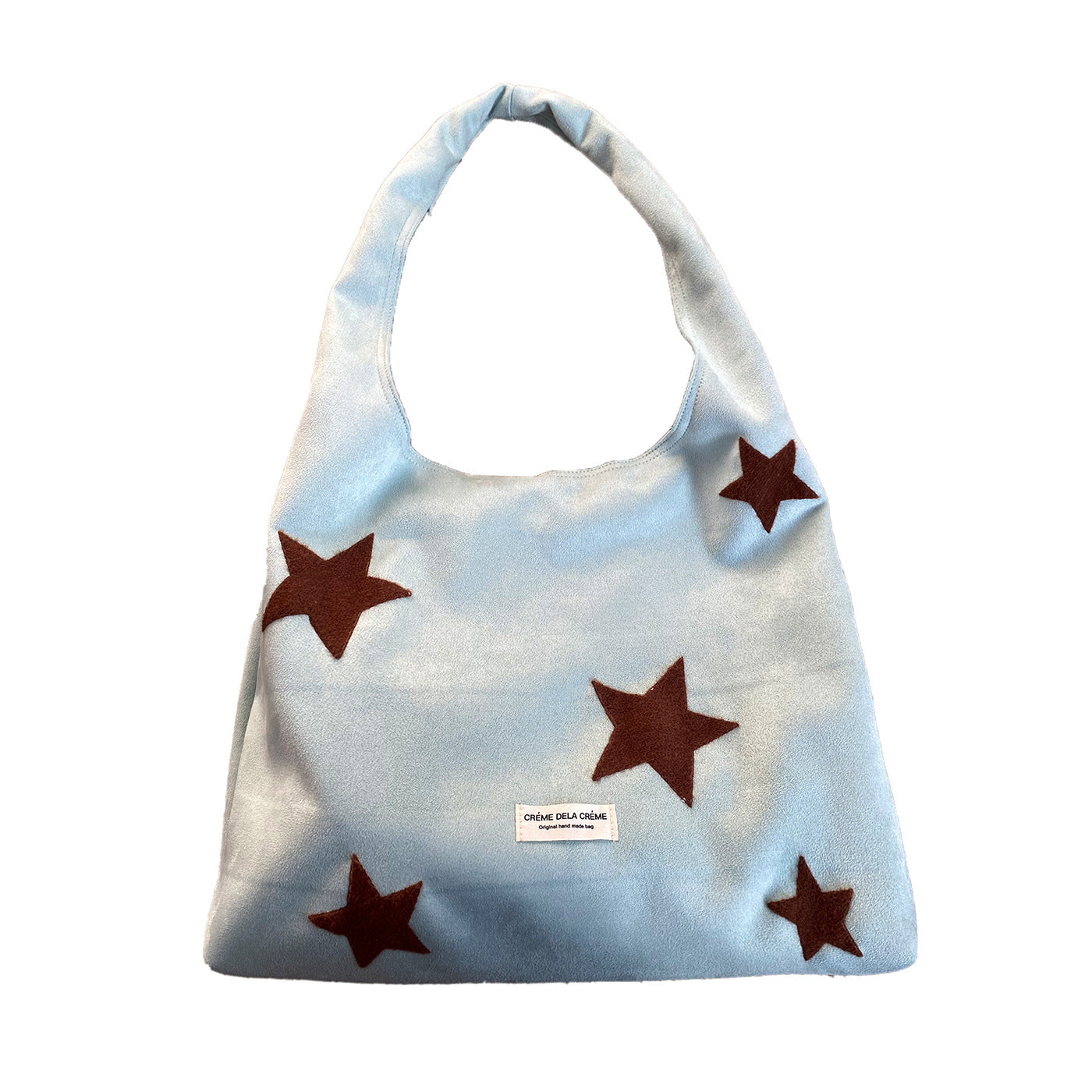 Star-embroidered Large-capacity Plush Tote Bag